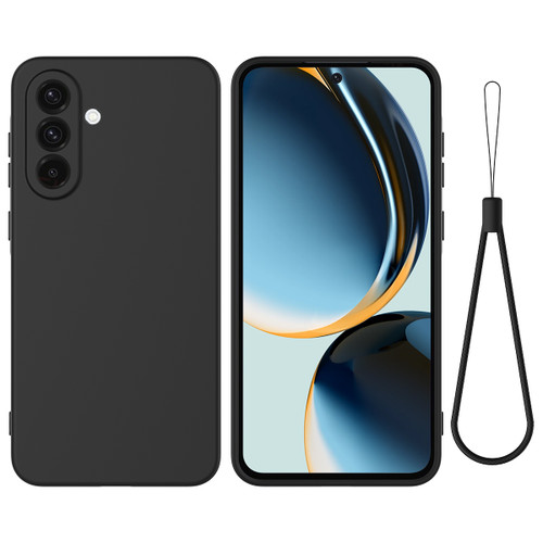Samsung Galaxy A36 Pure Color Liquid Silicone Shockproof Full Coverage Phone Case - Black